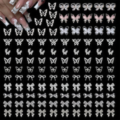 KINGNAME 3D butterfly charm with rhinestones for glamorous nail art