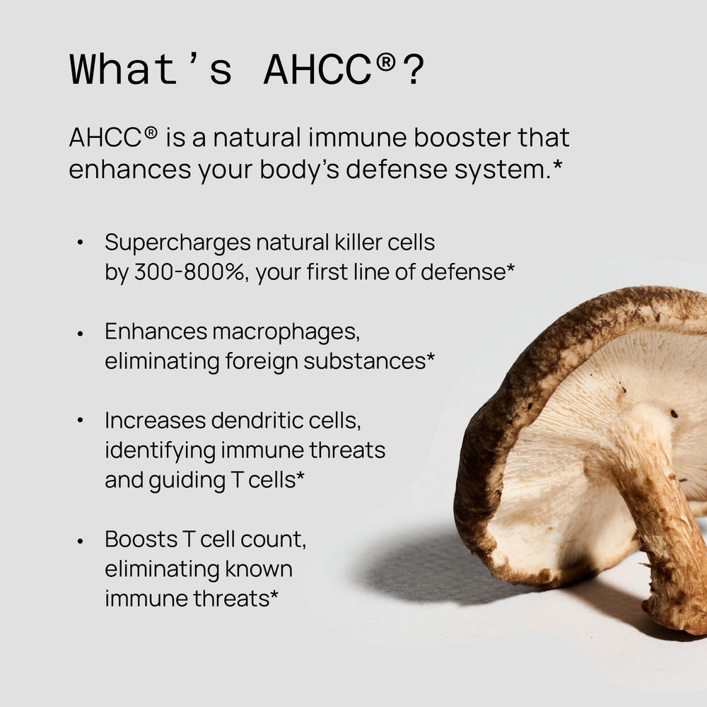 Shiitake and mycelia mushrooms used in AHCC formula