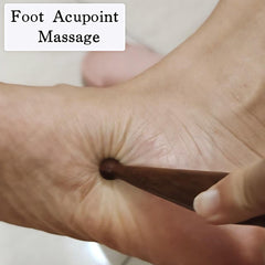 Foot reflexology with sandalwood acupoint massage pen