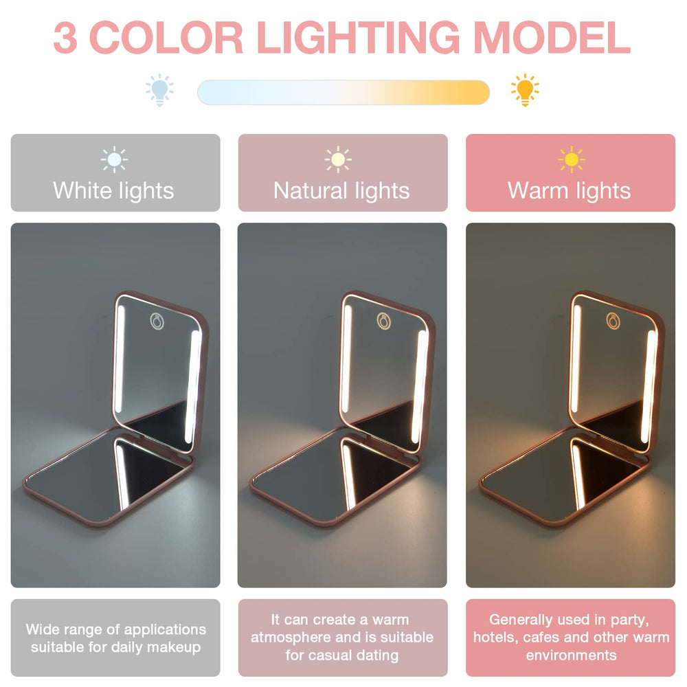 Kintion magnetic-switch pocket mirror opening and closing for easy use