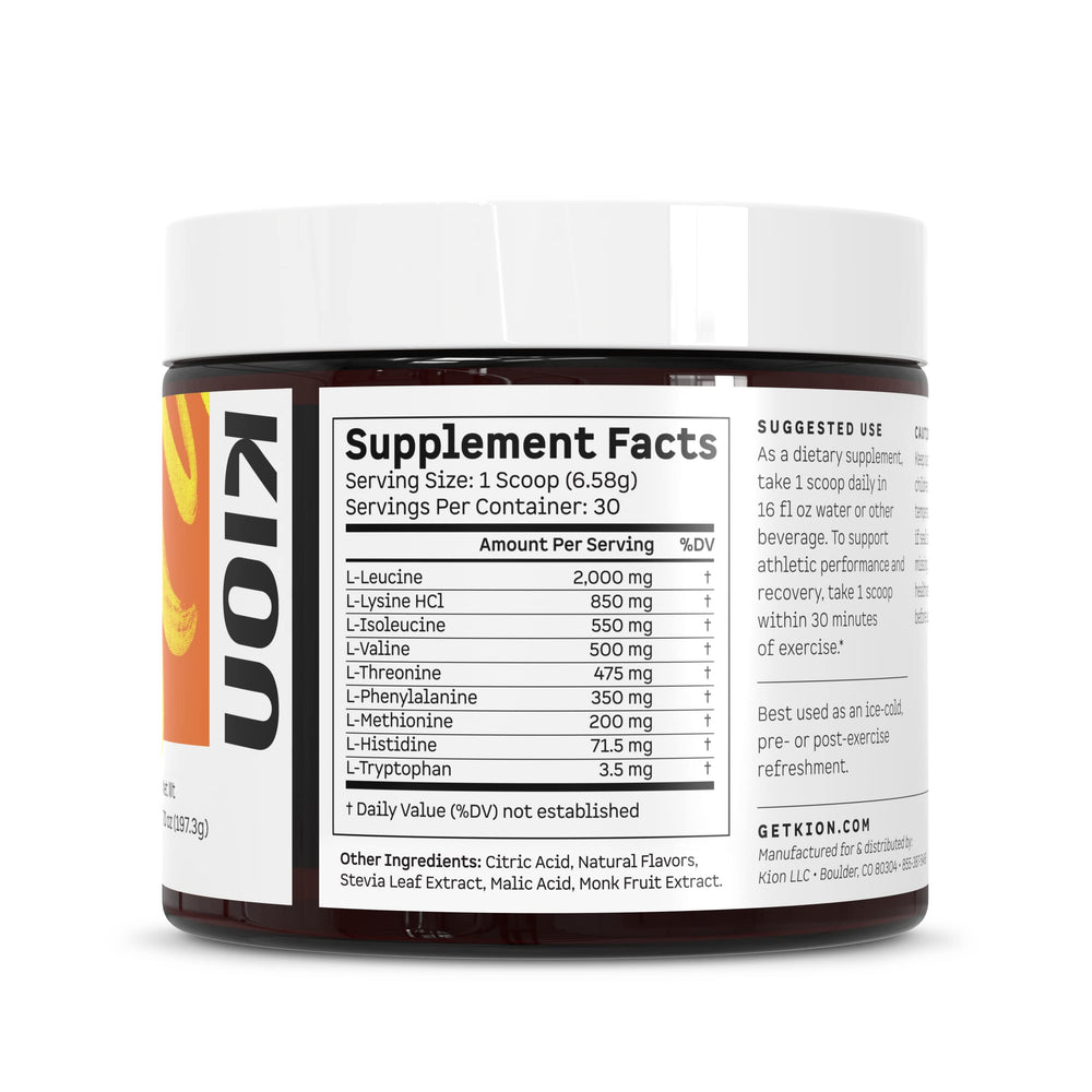 Vegan-friendly amino acids supplement from Kion Aminos
