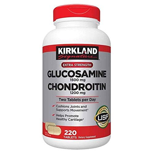 KIRKLAND Signature Extra Strength Glucosamine 1500 mg & Chondroitin 1200 mg bottle label