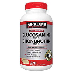 KIRKLAND Signature Extra Strength Glucosamine 1500 mg & Chondroitin 1200 mg bottle label