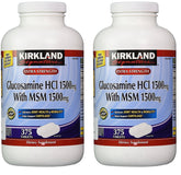 Kirkland Signature Glucosamine with MSM bottle – 375 tablets (2 pack) front view