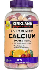 Kirkland Signature Chewable Calcium with Vitamin D3 Gummies bottle – 120 count (hero image)