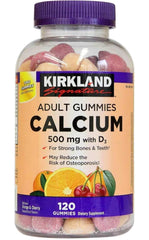 Kirkland Signature Chewable Calcium with Vitamin D3 Gummies bottle – 120 count (hero image)