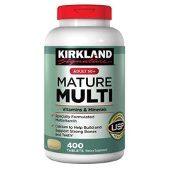 Kirkland Signature Mature Adults Multi Vitamins & Minerals 400 Tablets 2-Pack bottle front