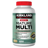 Kirkland Signature Mature Multi 50+ bottle with 400 tablets