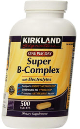Kirkland Signature One Per Day Super B-Complex with Electrolytes bottle - 500 tablets per bottle