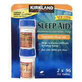 KIRKLAND Signature Sleep Aid bottle front with 25 mg doxylamine for restful nights