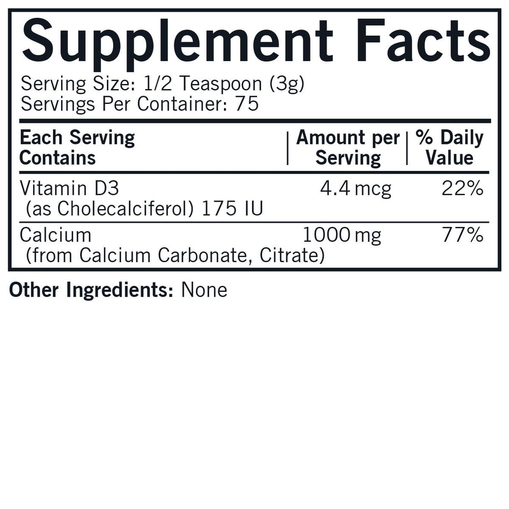 Back label view showing supplement facts and ingredients