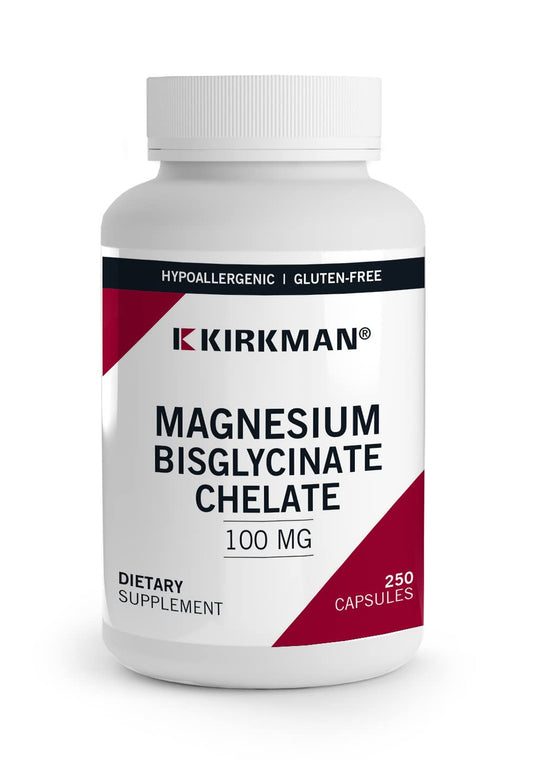 Kirkman Magnesium Bisglycinate Chelate bottle label - 250 capsules