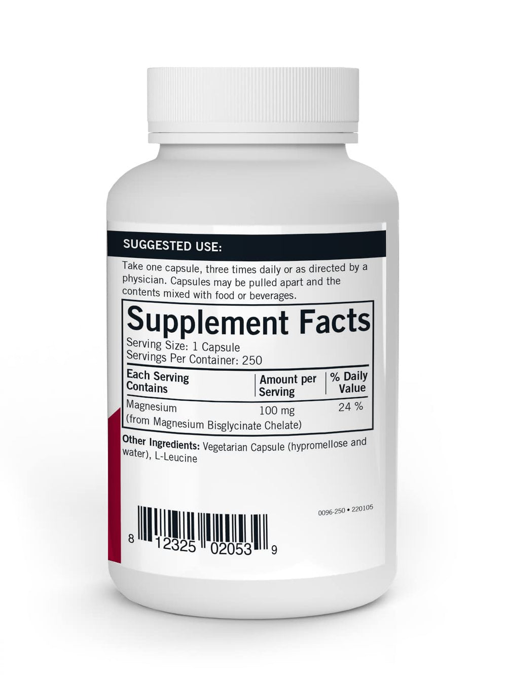 Capsules of Kirkman Magnesium Bisglycinate Chelate