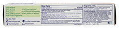 Label graphic highlighting fluoride-free, no triclosan or SLS