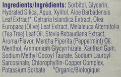 Ingredients list including CO-Q10 and peppermint