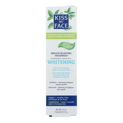 Kiss My Face Super White Cool Mint Gel Toothpaste tube in mint packaging
