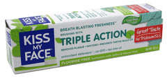 Kiss My Face Toothpaste Triple Action Cool Mint Gel 4.5 oz Pack of 2