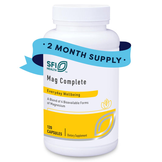 Klaire Labs SFI Health Mag Complete bottle label – 120 capsules