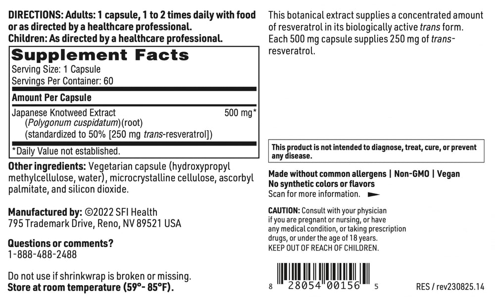 Back label with allergen-free statement