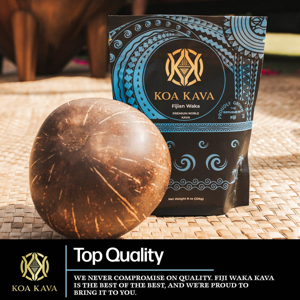 Pouring a cup of Koa Kava to unwind after a busy day