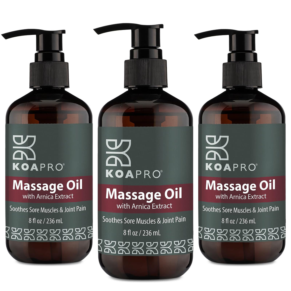 KOAPRO Arnica Sore Muscle Massage Oil 3-pack box set