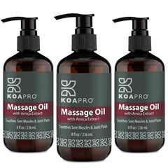 KOAPRO Arnica Sore Muscle Massage Oil 3-pack box set