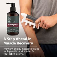 Massaging oil providing skin hydration and softness
