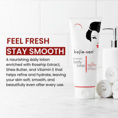 Kojie San Lotion aims for an even-tone appearance with a natural glow.