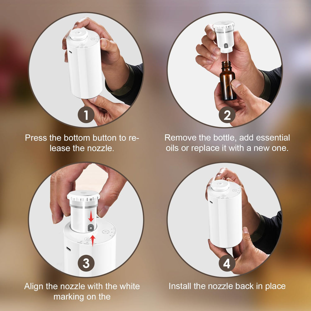 Aromatherapy mist being emitted from the diffuser