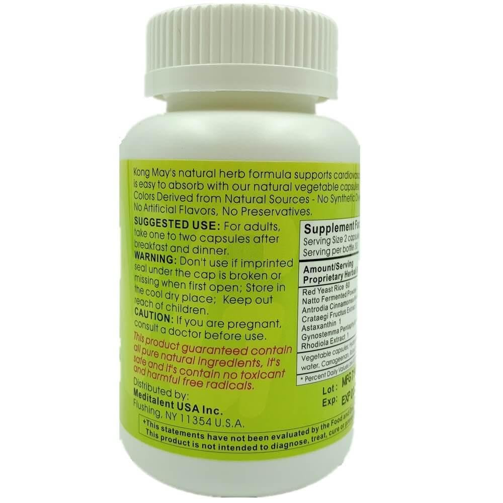 Close-up of Antrodia mushroom and red yeast rice ingredients