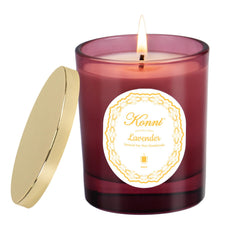 KONNI Lavender Scented Candle in a clear glass jar, 7.05 oz