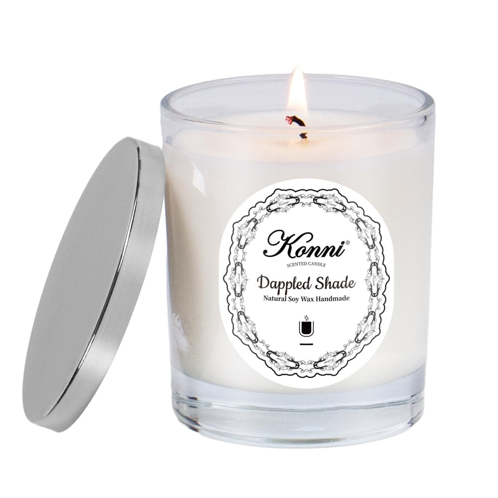 KONNI Scented Candle jar in Dappled Shade, front view