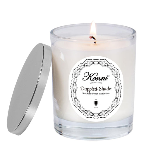 KONNI Scented Candle jar in Dappled Shade, front view