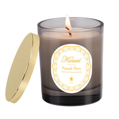 KONNI French Pear scented candle in a clear glass jar