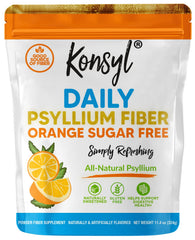 Konsyl Daily Psyllium Fiber Orange Sugar Free bottle label