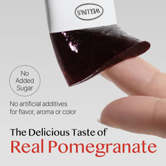 Close-up of individual pomegranate-flavored collagen jelly stick