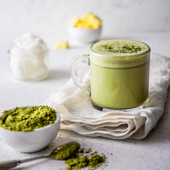 Close-up of mugwort powder texture