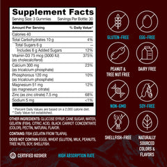 Kosher certified gummy vitamins bottle