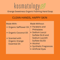 Kosmatology Orange Sweetness foaming suds close-up illustrating rich lather.