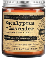 Front view of KOTKAS Lavender Eucalyptus 8oz soy candle