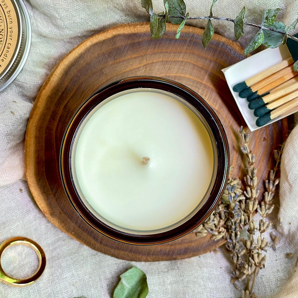 Lavender Eucalyptus candle jar display