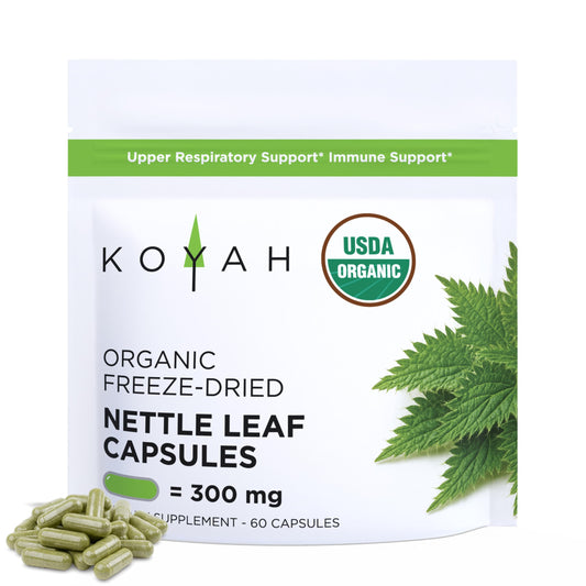 KOYAH nettle capsules bottle label