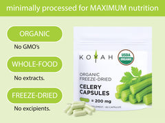 Ingredients: freeze-dried organic celery powder in vegan capsules
