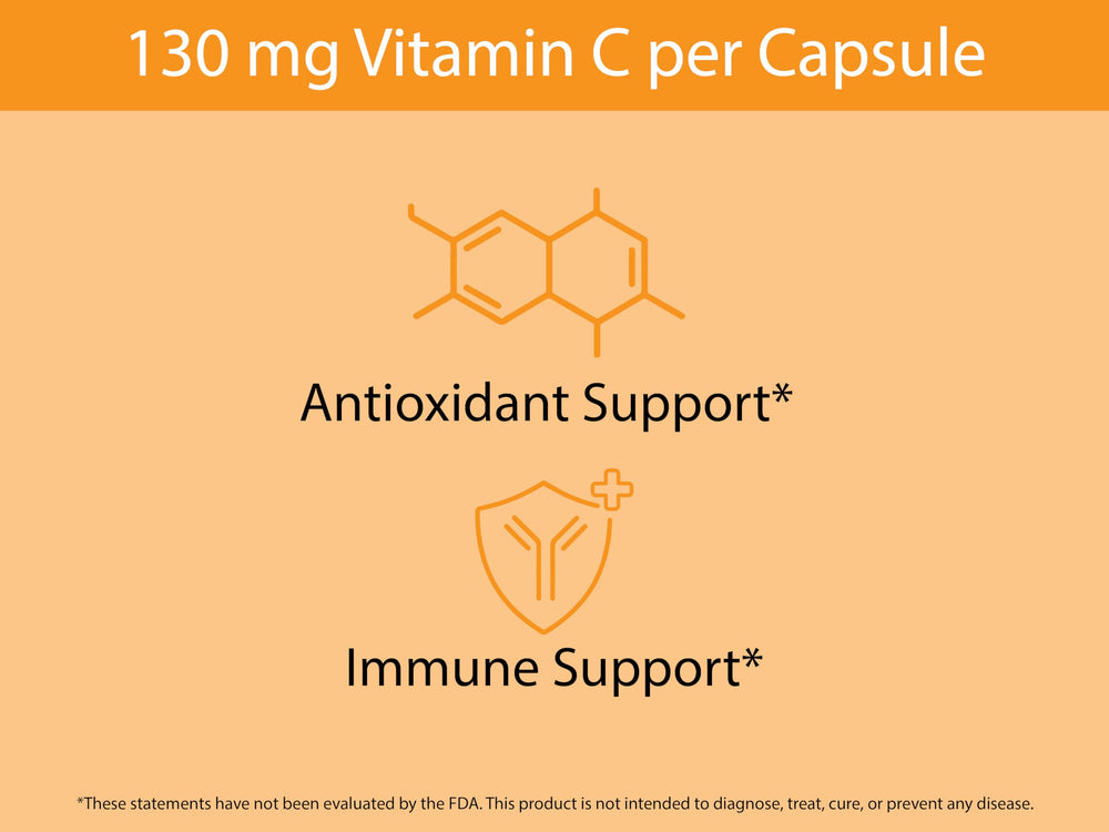 60-capsule bottle with natural vitamin C concept