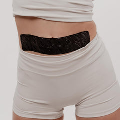 Krampz relief patches worn on skin for discreet daily comfort.