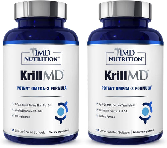 Hero image: KrillMD Antarctic Krill Oil 60 softgels 2-pack