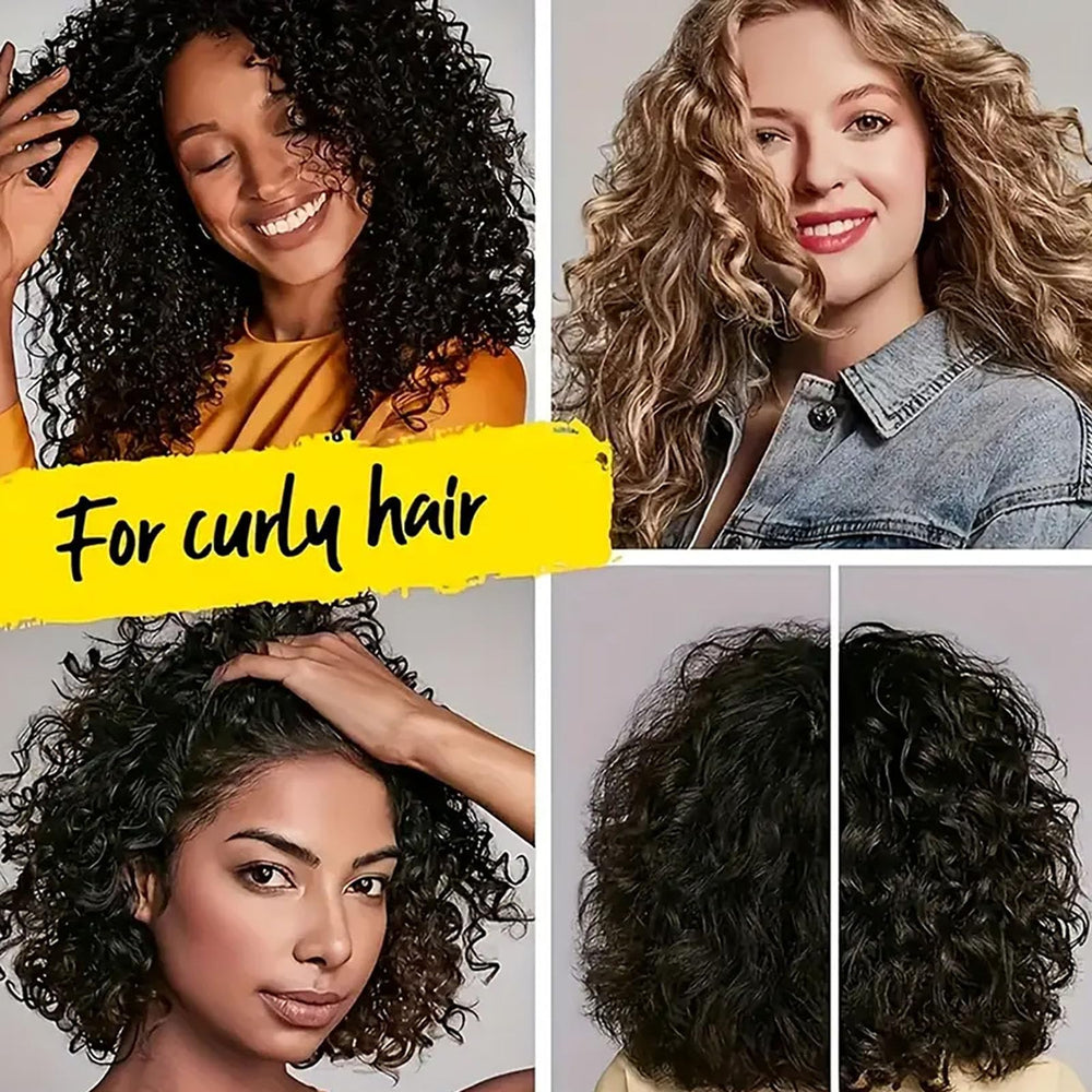 Krmspe long-lasting curl cream showing volume and bounce for all textures.