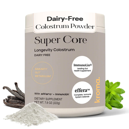 Packaging for KROMA Super Core Dairy-Free Colostrum Powder