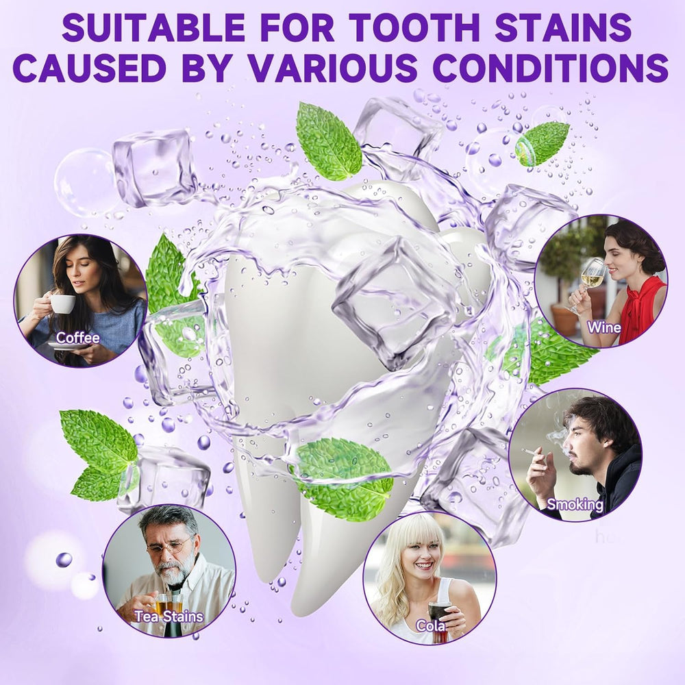 Purple toothpaste being squeezed onto toothbrush