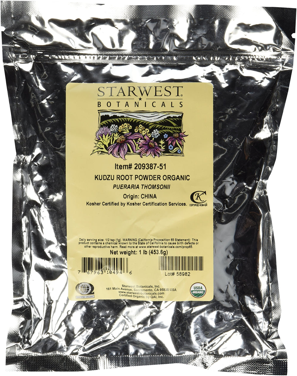 Organic Kudzu Root Powder - Pueraria Thomsonii - 1 lb